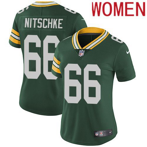 Women Green Bay Packers #66 Ray Nitschke Green Nike Vapor Limited NFL Jersey